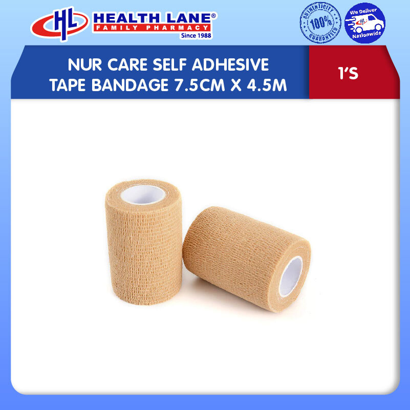 NUR CARE SELF ADHESIVE TAPE BANDAGE 7.5CMx4.5M (PSP) 